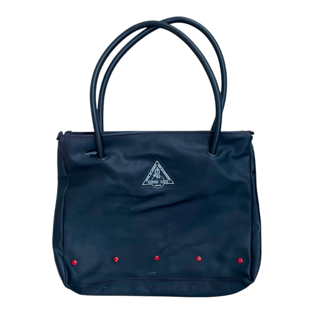 Vintage‎ 90's MOON LINE Made In France Rubber Duffle Bag Gym Black Red